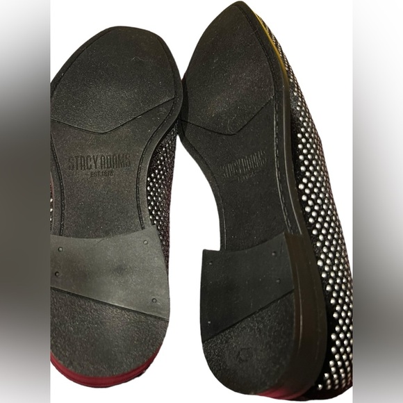 Stacy Adams Men's Shoes Swagger Studded Slip On Black and Silver size 7.5 - Picture 3 of 9